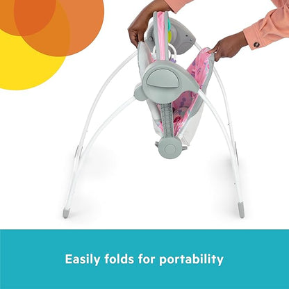 Bright Starts Compact Automatic Baby Swing (Pink Paradise) - Kidsy