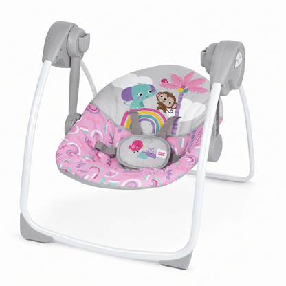 Bright Starts Compact Automatic Baby Swing (Pink Paradise) - Kidsy