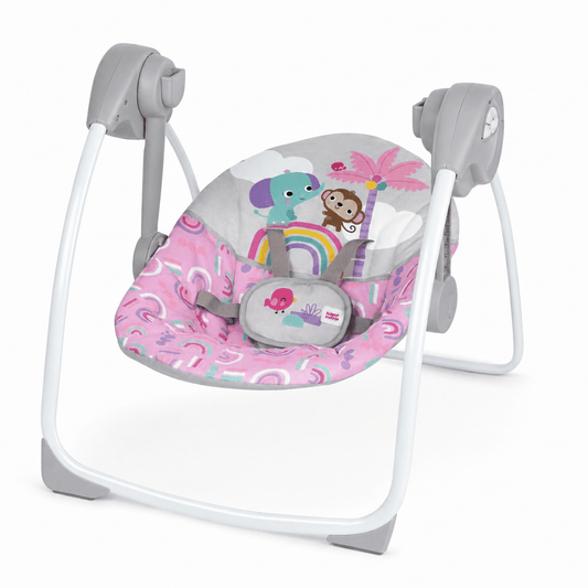 Bright Starts Compact Automatic Baby Swing (Pink Paradise) - Kidsy
