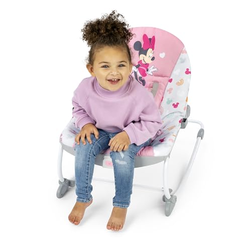 Bright Starts Disney Baby Minnie Mouse Baby Bouncer Soothing Vibrations Plush Infant Seat (Spotty Dotty) - Kidsy