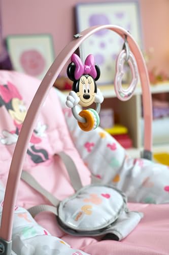 Bright Starts Disney Baby Minnie Mouse Baby Bouncer Soothing Vibrations Plush Infant Seat (Spotty Dotty) - Kidsy