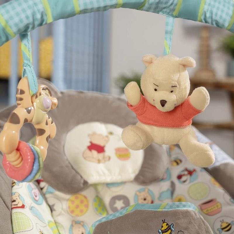 Bright Starts Disney Baby Winnie the Pooh Dots & Hunny Pots Vibrating Baby Bouncer - Kidsy