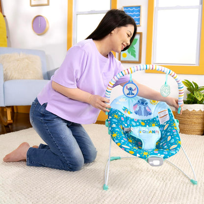 Bright Starts Disney Stitch Baby Bouncer with Vibrations (0–6 Months) - Kidsy