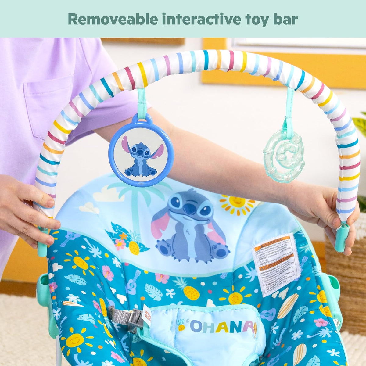 Bright Starts Disney Stitch Baby Bouncer with Vibrations (0–6 Months) - Kidsy