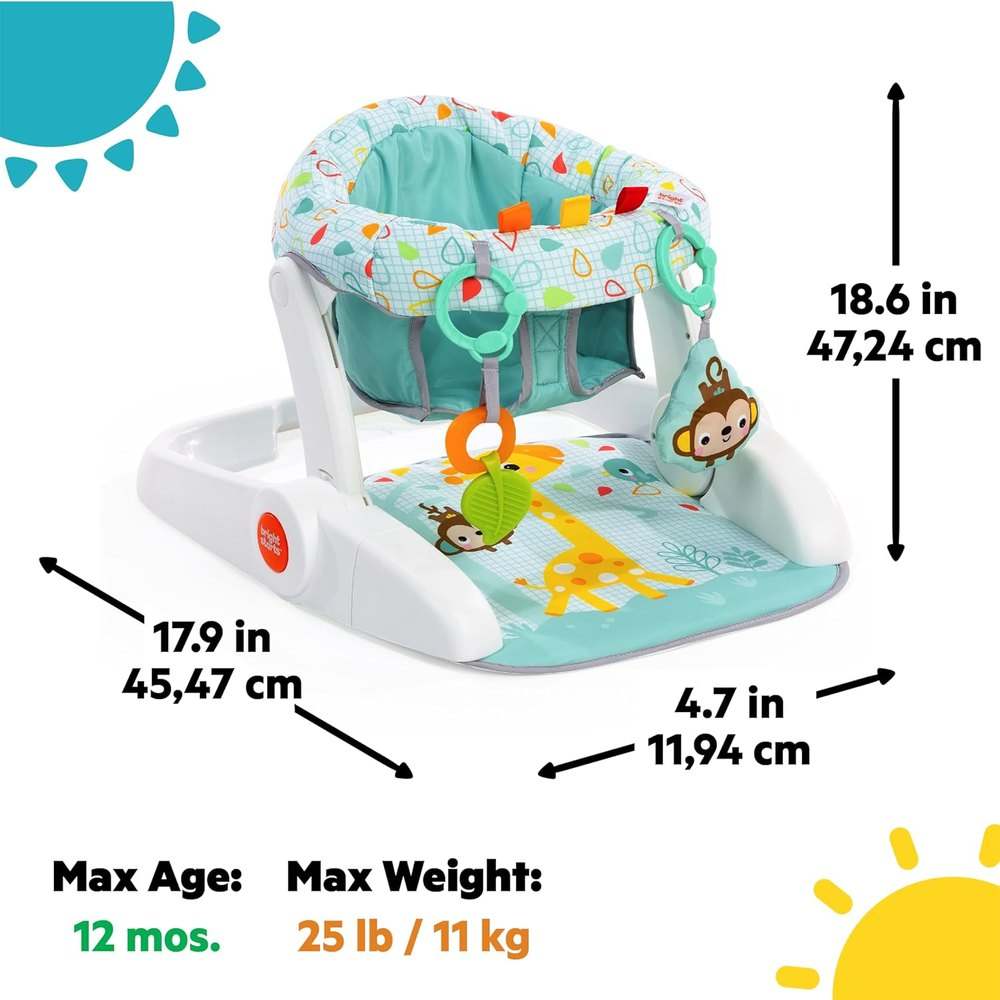 Bright Starts Learn - to - Sit 2 - Position Baby Floor Seat (Wild Wiggles) - Kidsy