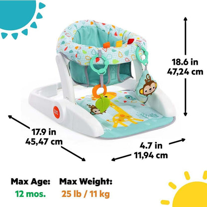 Bright Starts Learn - to - Sit 2 - Position Baby Floor Seat (Wild Wiggles) - Kidsy