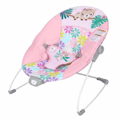 Bright Starts Pink Vibrating Baby Bouncer (Wildflower Wonders) - Kidsy
