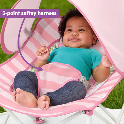 Bright Starts Pop 'N Chill Baby Travel Chair (Pink) - Kidsy