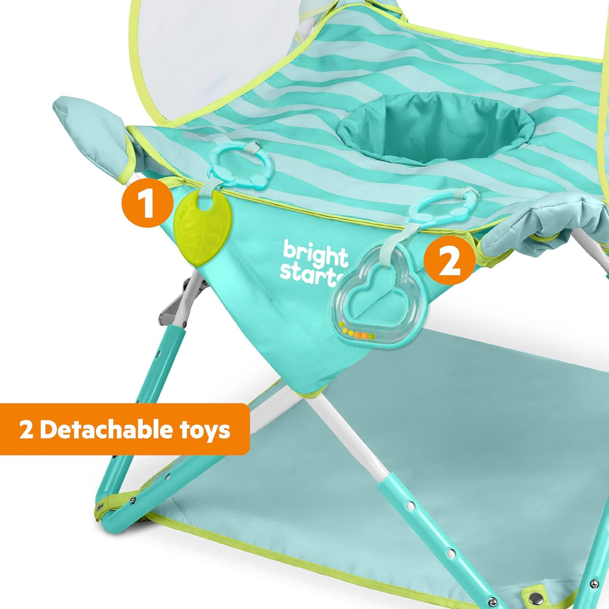 Bright Starts Pop 'N Jump Portable Activity Center (Sky Stripes Blue) - Kidsy