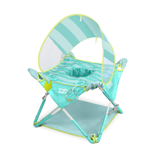 Bright Starts Pop 'N Jump Portable Activity Center (Sky Stripes Blue) - Kidsy