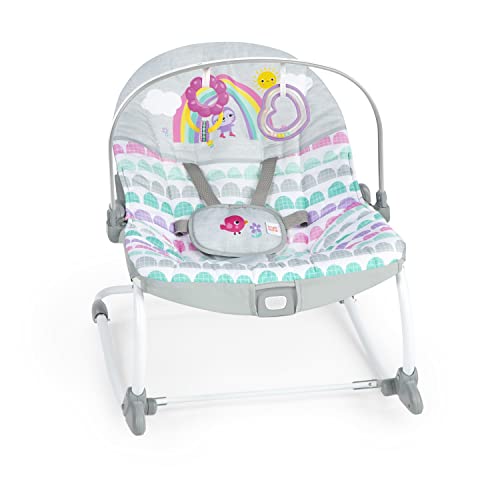 Bright Starts Rosy Rainbow Infant to Toddler Rocker with Vibrations