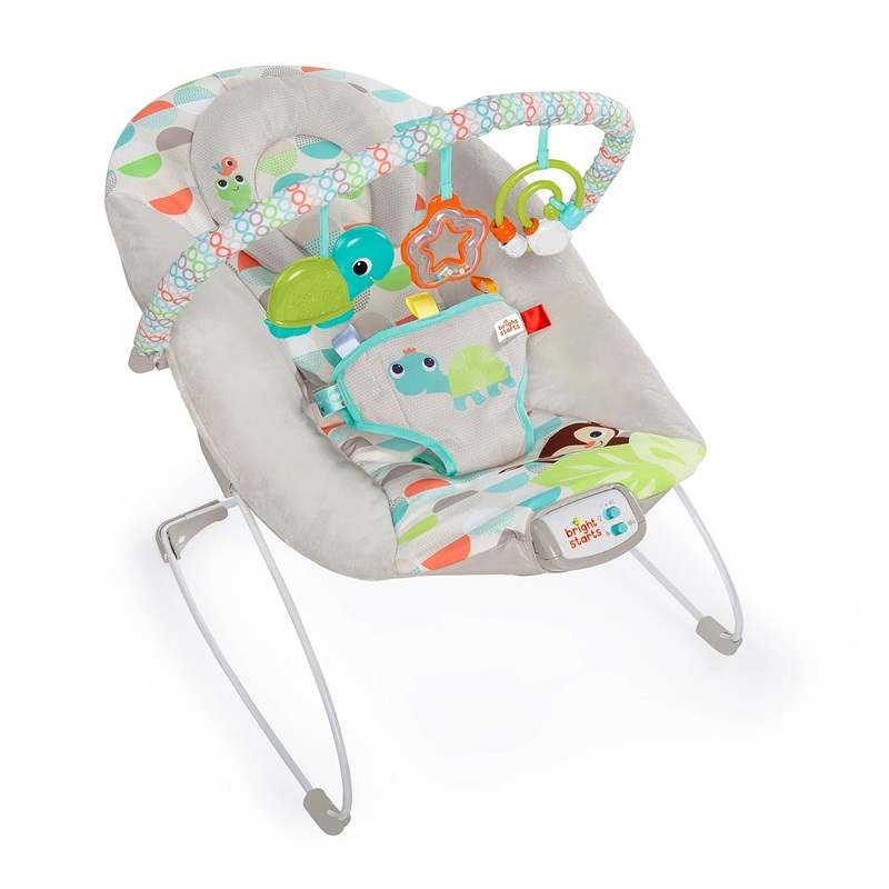 Bright Starts Soothing Vibrations Baby Bouncer (Happy Safari) - Kidsy