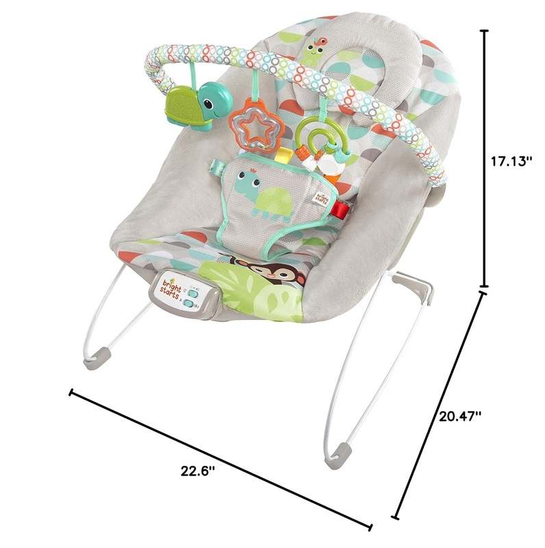 Bright Starts Soothing Vibrations Baby Bouncer (Happy Safari) - Kidsy