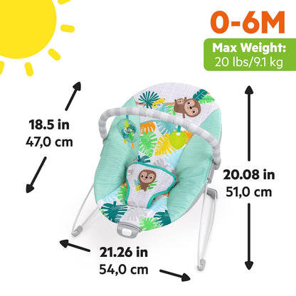Bright Starts Wild Wonders Vibrating Baby Bouncer (Wild Wonders) - Kidsy