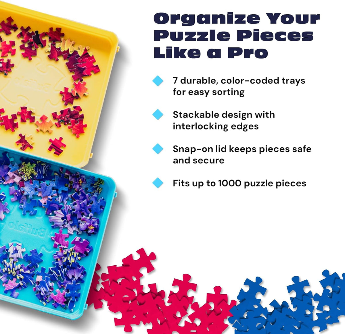 Buffalo Games Puzzle Sorting Trays - 7 Count (Pack of 1) - Kidsy
