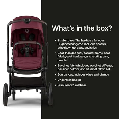 Bugaboo Kangaroo All - Terrain Single - to - Double Tandem Stroller (Dark Cherry) - Kidsy