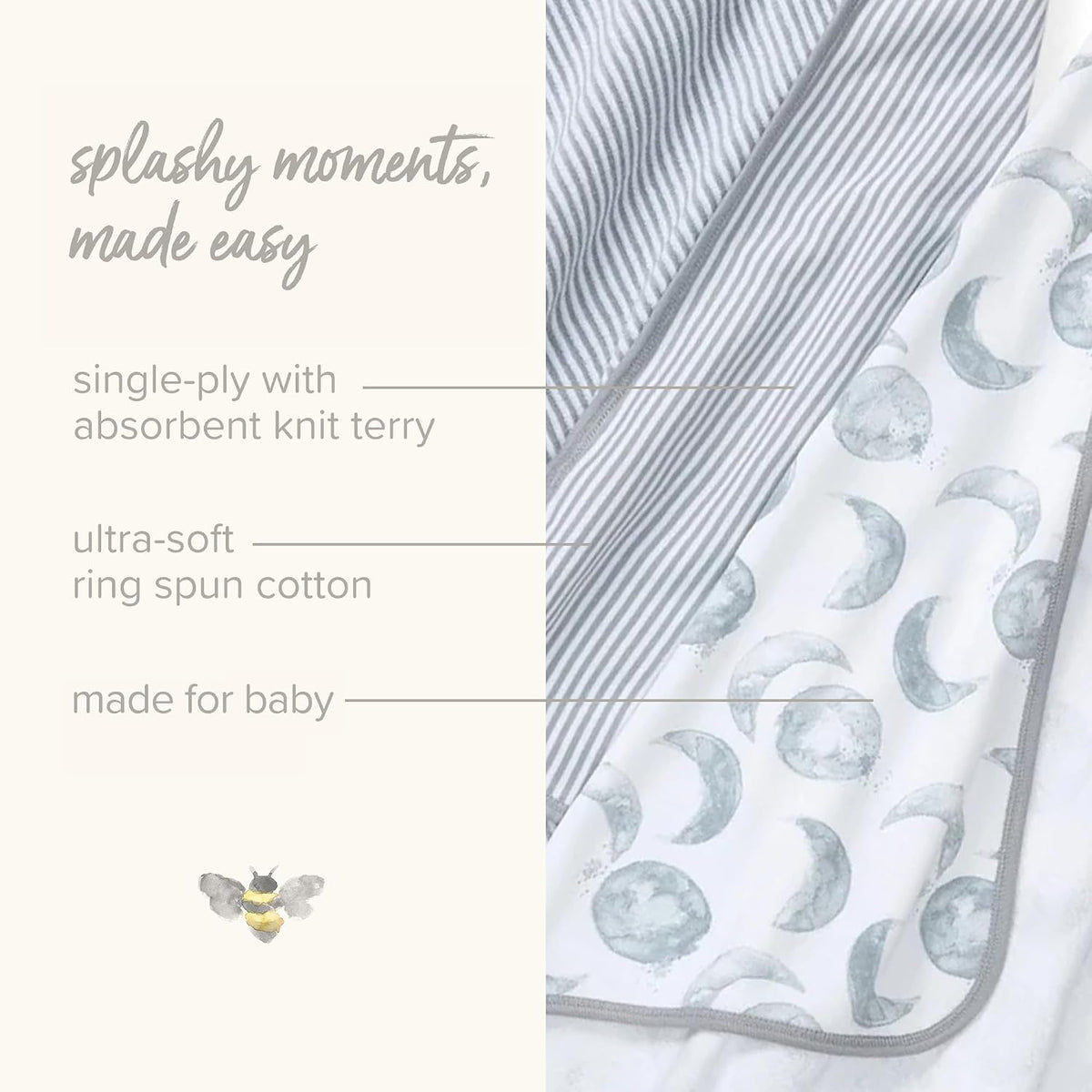 Burt's Bees Baby Infant Hooded Towels, Nursery Towel with Hood Set, 29 x 29 in - Kidsy