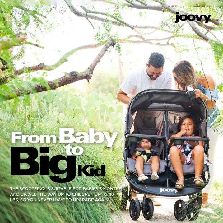 Joovy Scooter X2 Side-by-Side Double Stroller (Charcoal)