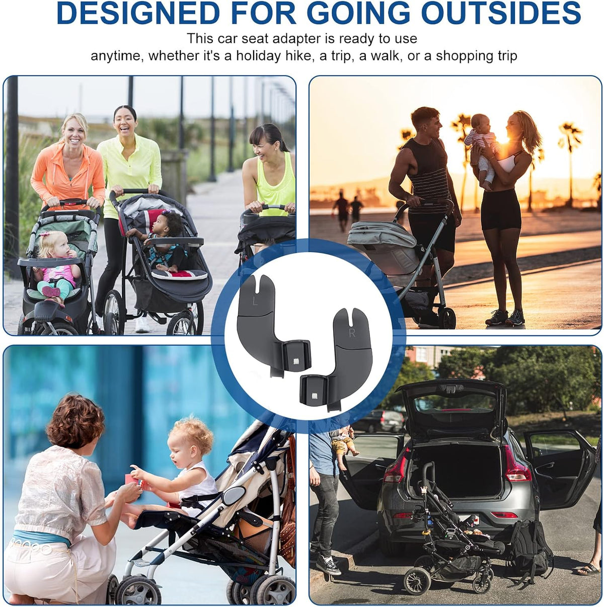 Car Seat Adapter for Stroller Compatible with Baby Jogger City Select, City Select 2, or City Select LUX Stroller Accessories Car Seat Adapter for Stroller (Black) - Kidsy