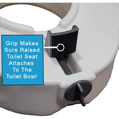 Carex E - Z Lock Raised Toilet Seat with Handles (White) - Kidsy