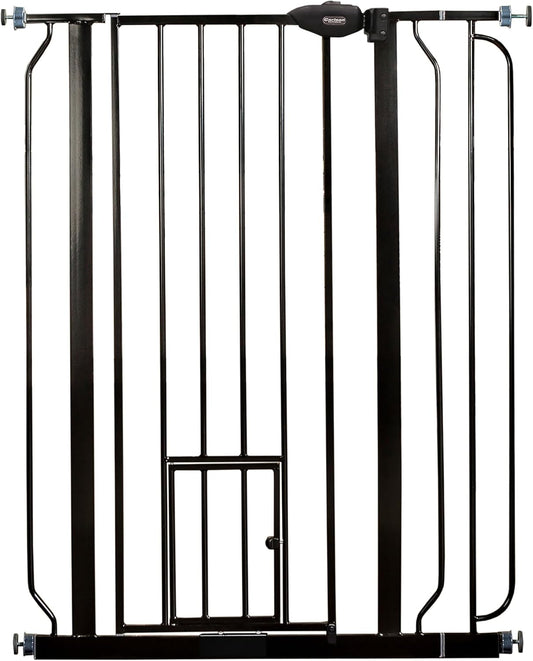Carlson 29.5–36.5 Inch Extra Tall Walk-Through Pet Gate (Black) - Kidsy