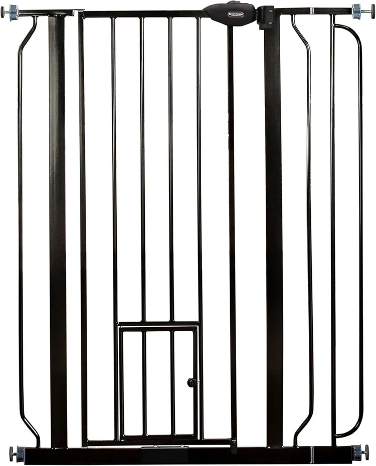 Carlson 29.5–36.5 Inch Extra Tall Walk-Through Pet Gate (Black) - Kidsy
