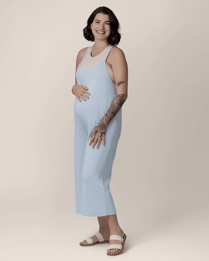 Charlie Maternity & Nursing Romper | French Blue - Kidsy
