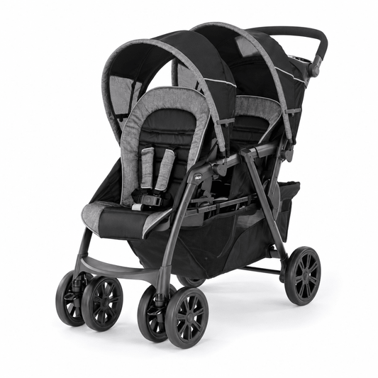 Chicco Cortina Together Double Stroller - Minerale (Black/Silver) - Kidsy