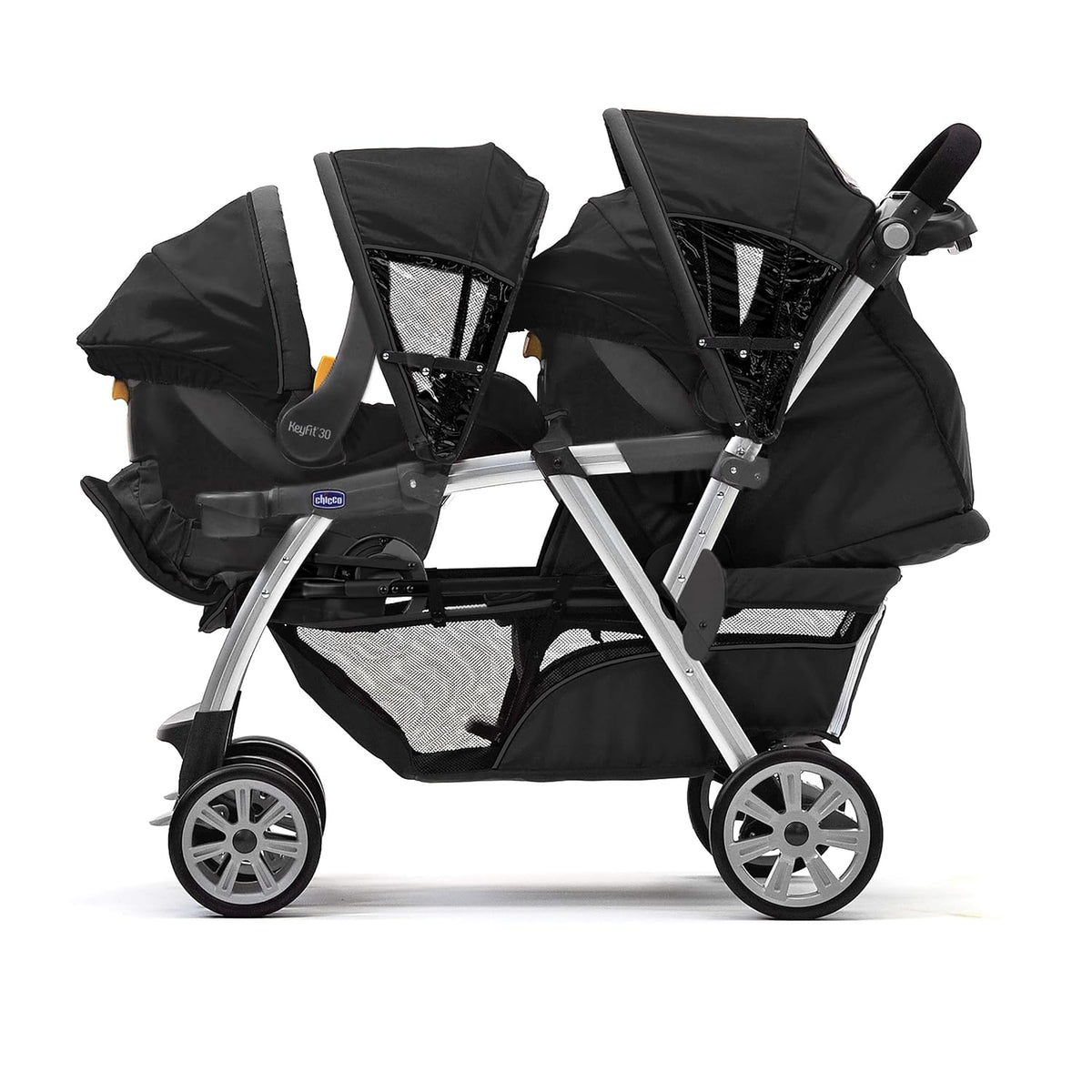 Chicco Cortina Together Double Stroller - Minerale (Black/Silver) - Kidsy