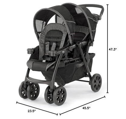 Chicco Cortina Together Double Stroller - Minerale (Black/Silver) - Kidsy