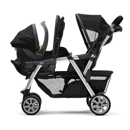 Chicco Cortina Together Double Stroller - Minerale (Black/Silver) - Kidsy