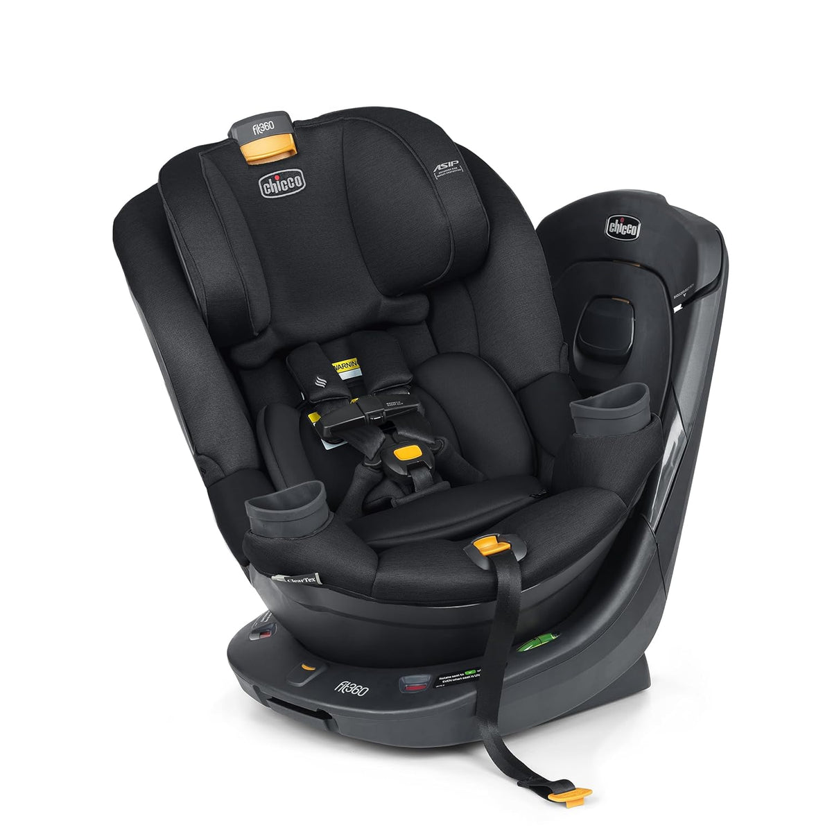 Chicco Fit360 ClearTex Rotating Convertible Car Seat (Obsidian/Black) - Kidsy