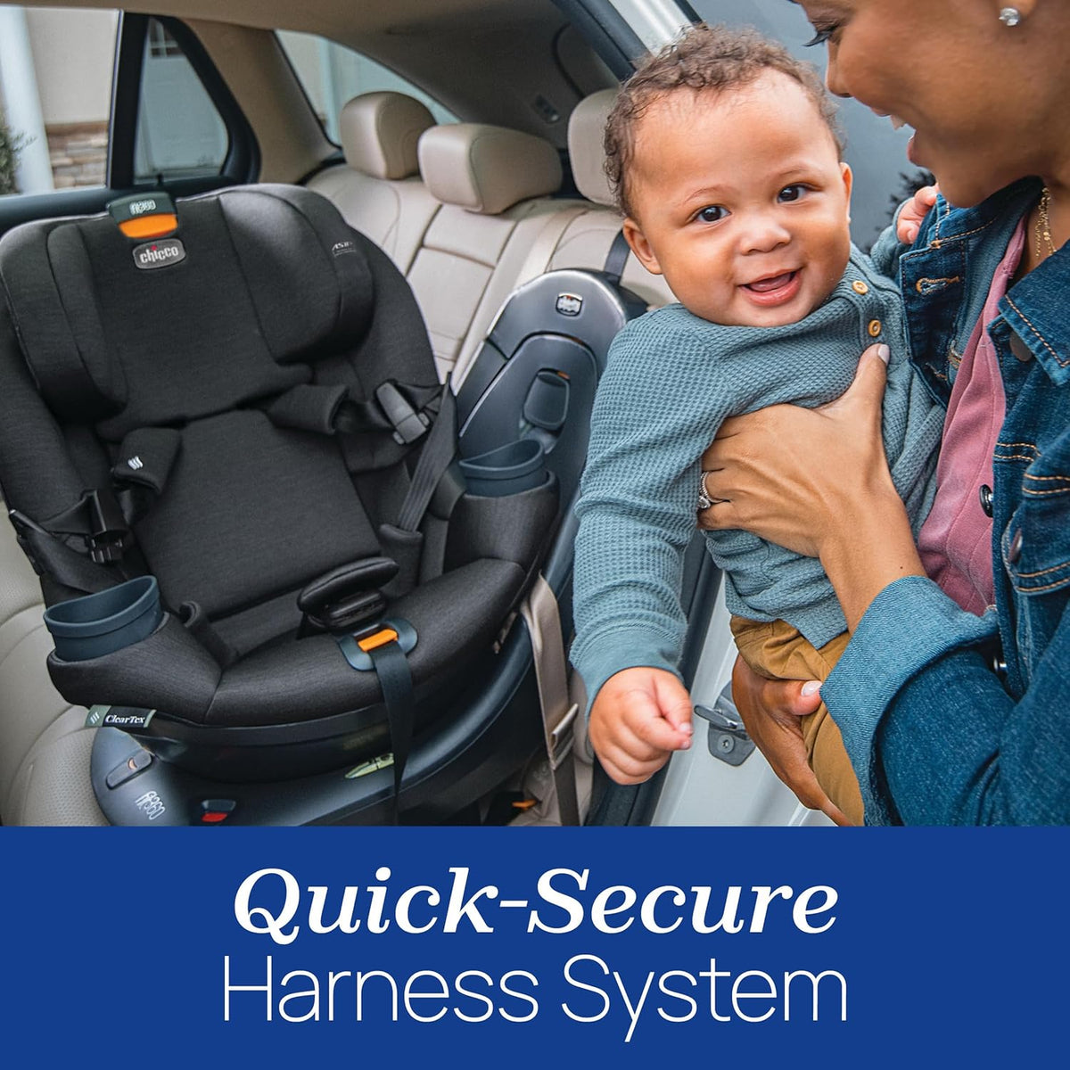 Chicco Fit360 ClearTex Rotating Convertible Car Seat (Obsidian/Black) - Kidsy