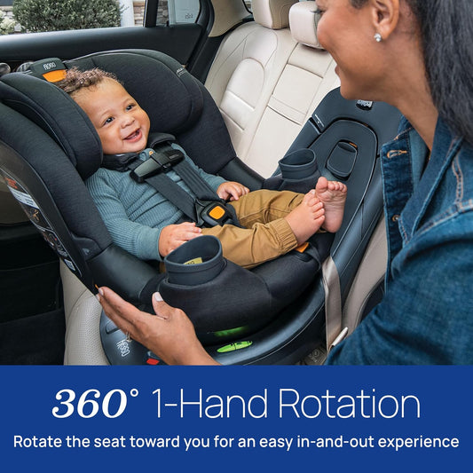 Chicco Fit360 ClearTex Rotating Convertible Car Seat (Obsidian/Black) - Kidsy