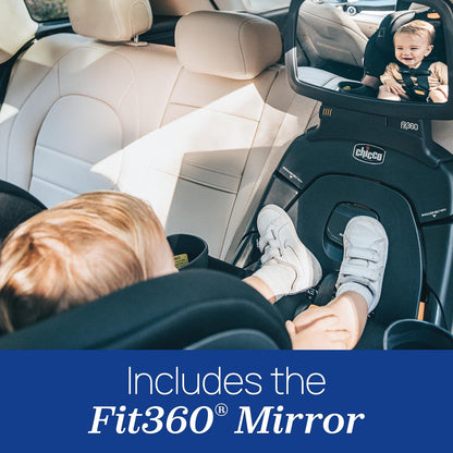 Chicco Fit360 Zip ClearTex Rotating Convertible Car Seat with Fit360 Mirror (Jet/Black) - Kidsy