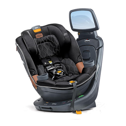 Chicco Fit360 Zip ClearTex Rotating Convertible Car Seat with Fit360 Mirror (Jet/Black) - Kidsy
