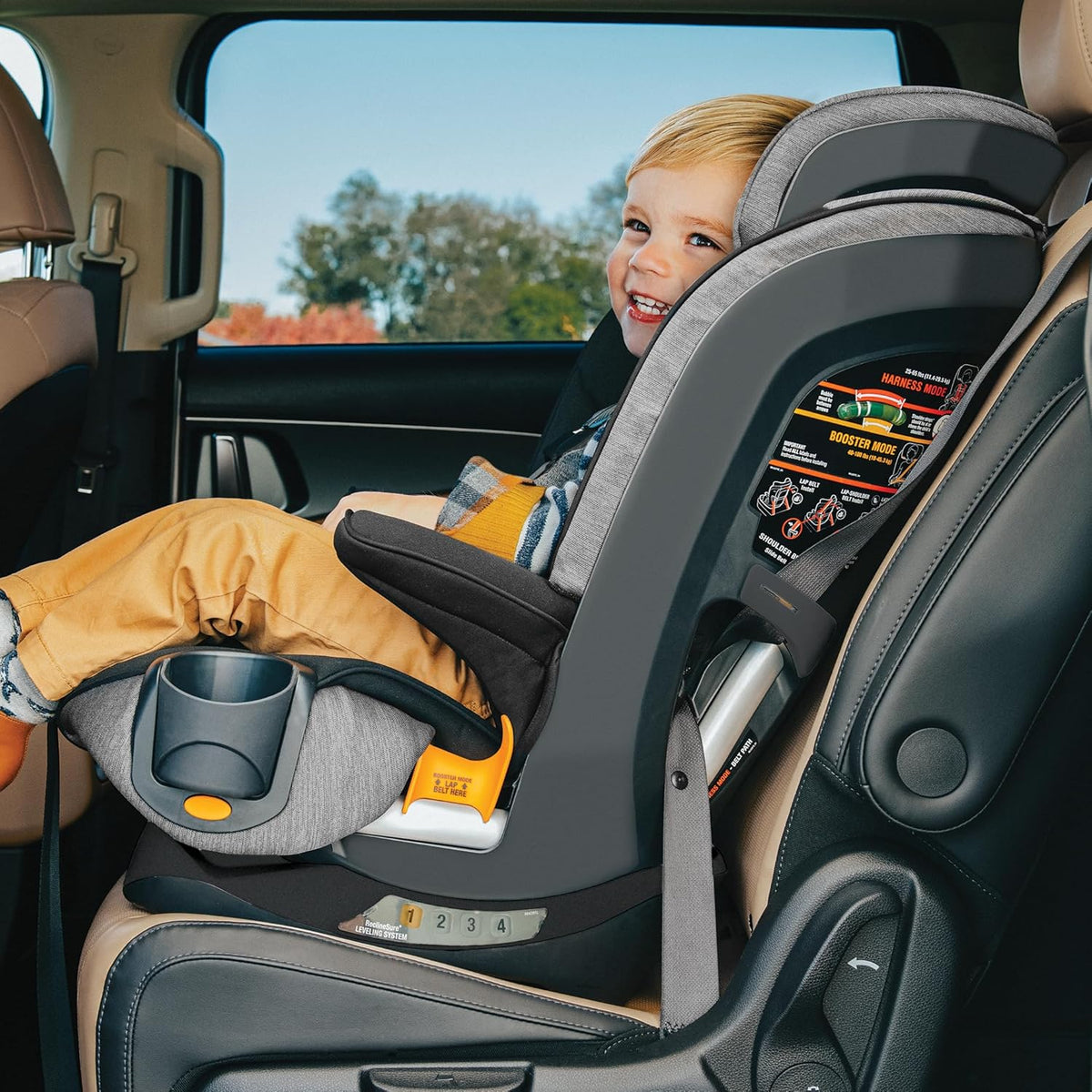 Chicco MyFit 2 - in - 1 Harness Booster Car Seat 26.5–100 lbs (Iron/Black) - Kidsy