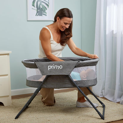 Cocoon Deluxe Folding Travel Bassinet with Canopy (Heather Gray) - Kidsy