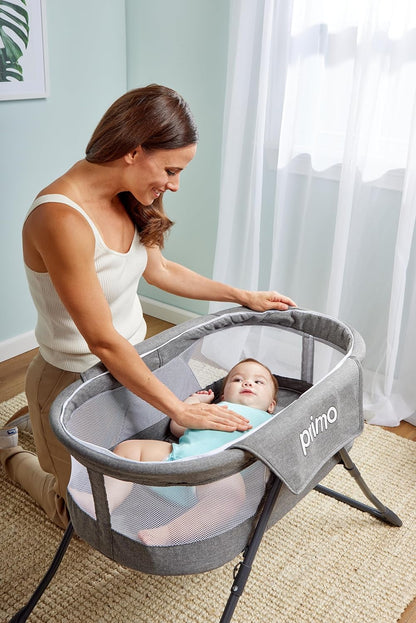 Cocoon Deluxe Folding Travel Bassinet with Canopy (Heather Gray) - Kidsy