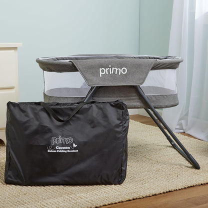 Cocoon Deluxe Folding Travel Bassinet with Canopy (Heather Gray) - Kidsy