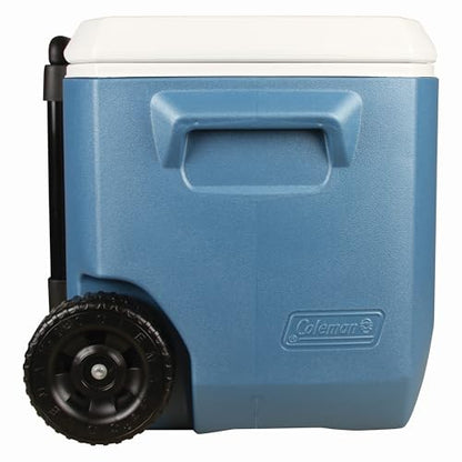 Coleman Xtreme 50qt Rolling Cooler with Wheels, Extra - Walled Insulation (Blue) - Kidsy