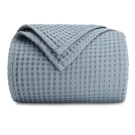 Comfy Cubs King Waffle Blanket 108" x 90" (Pacific Blue) - Kidsy