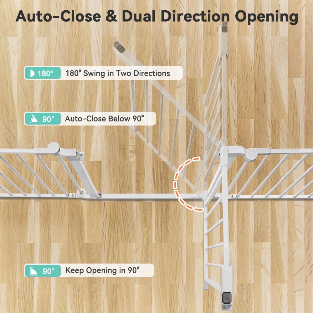 COMOMY 150" Extra - Wide Baby Gate with Door, 30" Tall (White) - Kidsy