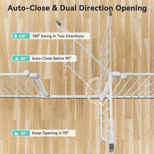 COMOMY 150" Extra - Wide Baby Gate with Door, 30" Tall (White) - Kidsy