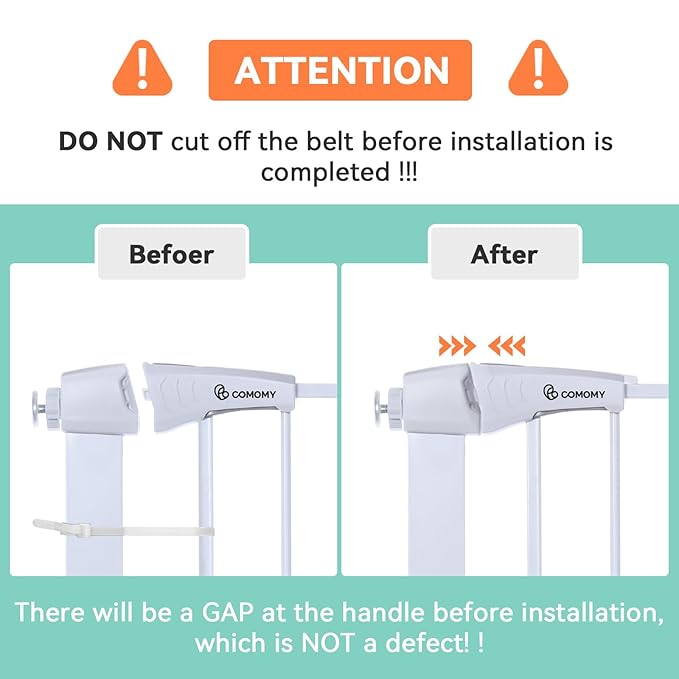 Comomy 29.5–40.5" Extra Wide Auto Close Baby Gate (White) - Kidsy