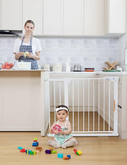 Comomy 30" Auto Close Baby Gate (White) - Kidsy