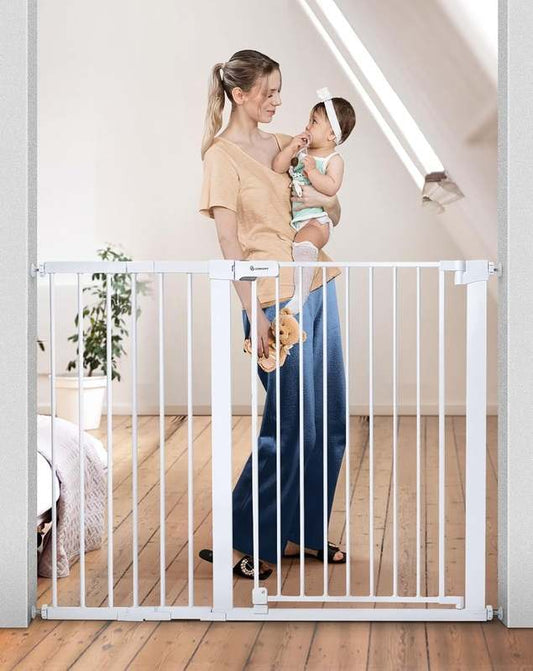 COMOMY 36" Extra Tall Baby Gate, Fits 29.5"–48.8" (White) - Kidsy