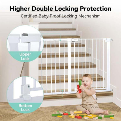 COMOMY 36" Extra Tall Baby Gate, Fits 29.5"–48.8" (White) - Kidsy