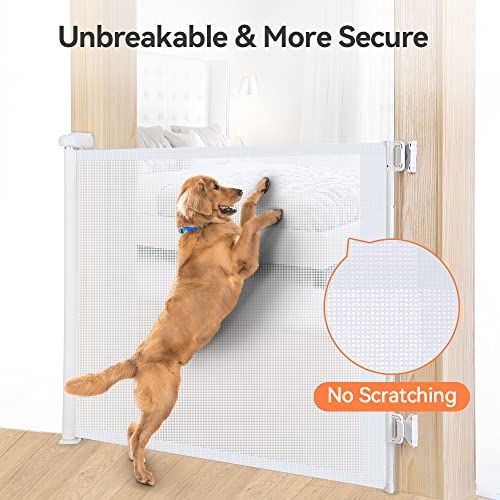 COMOMY Retractable Mesh Baby Gate 71" (White) - Kidsy