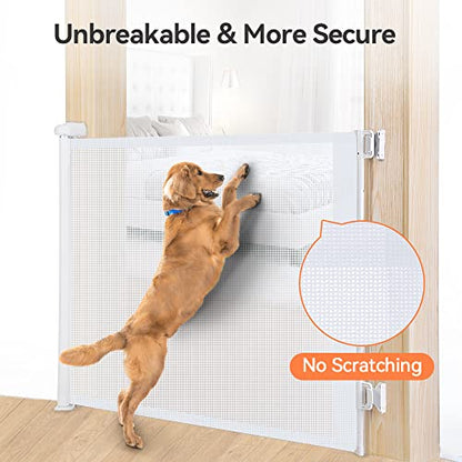 COMOMY Retractable Mesh Baby Gate 71" (White) - Kidsy